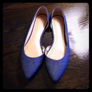 Nwot blue denim flats